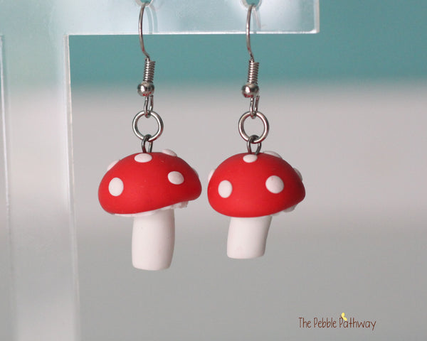 Handmade polymer clay mushroom earrings - Cute polymer clay jewelry