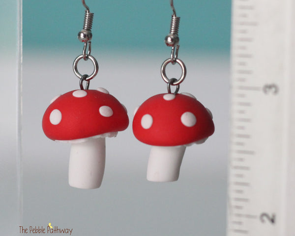 Handmade polymer clay mushroom earrings - Cute polymer clay jewelry