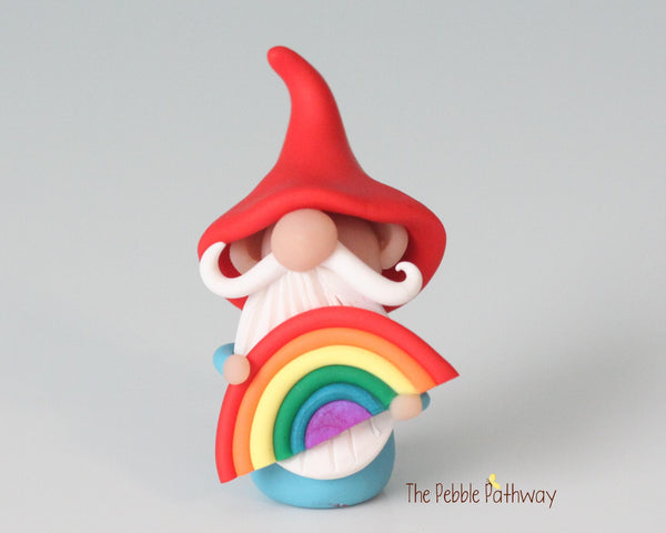 Rainbow Gnome - A lucky miniature garden gnome full of love - Marstan