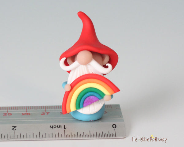 Rainbow Gnome - A lucky miniature garden gnome full of love - Marstan
