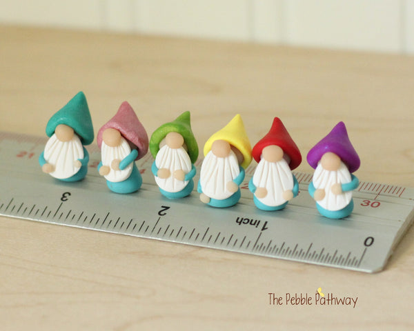 Colorful Hats Itty bitty gnomes - teeny tiny gnomes where you choose their hat color - ThePebblePathway