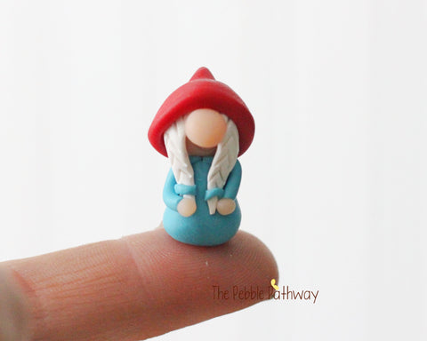 Itty bitty girl gnome - a teeny tiny gnome to bring you good luck 040521 - ThePebblePathway