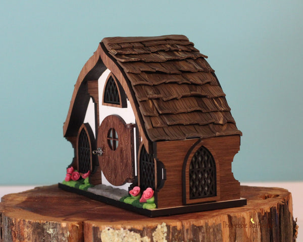 Fairy house or gnome home with working door - miniature house village cottage-4 - ThePebblePathway