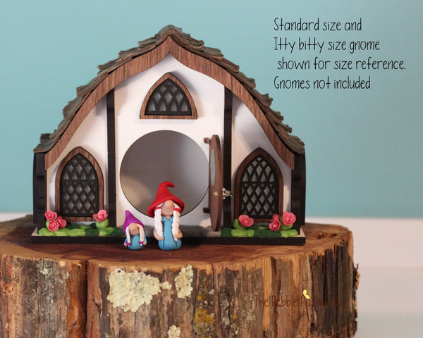 Fairy house or gnome home with working door - miniature house village cottage-4 - ThePebblePathway