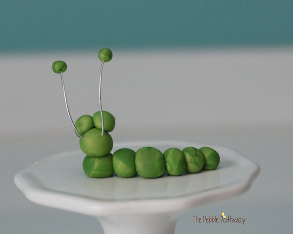 Tiny inch worm  - Woodland Animals - Terrarium Accessory - fairy garden decoration - Oram - ThePebblePathway