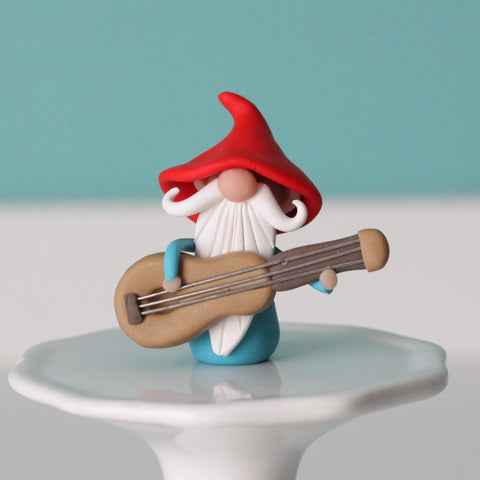 Guitar Player Gnome Bass Player Gnome Christmas Ornament - Career Gnomes and Fairies - Burford - ThePebblePathway